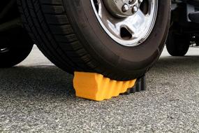 img 3 attached to Improved RV Curved Leveler with Chock - 🚐 Drive-on Leveler Boosts Height by Up to 4 Inches