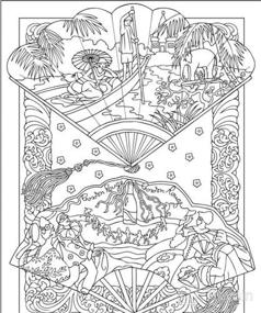 img 2 attached to 🎨 Exquisite Vintage Hand Fans Coloring Book: A Creative Haven for Artistic Expression