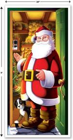 img 3 attached to 🎅 Multicolor Santa Claus Front Door Cover – Beistle Printed Plastic, 30" x 5', Ideal for Home Holiday Christmas Decoration, Indoor/Outdoor Use