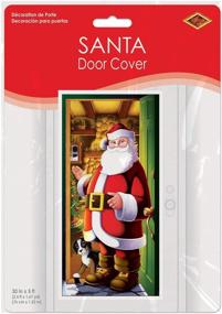 img 2 attached to 🎅 Multicolor Santa Claus Front Door Cover – Beistle Printed Plastic, 30" x 5', Ideal for Home Holiday Christmas Decoration, Indoor/Outdoor Use