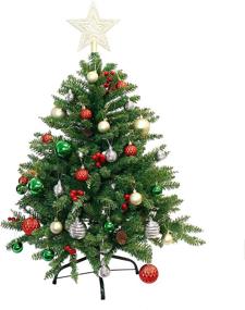 img 3 attached to 🎄 Joiedomi 3.6FT Pre-lit Christmas Tree with 150 Warm Lights and Ornaments, Artificial Xmas Tree for Indoor/Outdoor Holiday Decorations