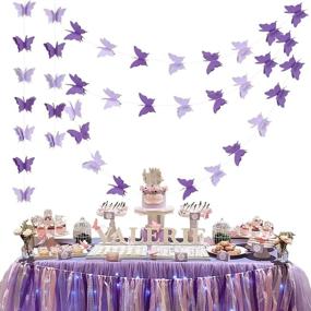 img 4 attached to BEISHIDA 5-Piece Purple Lavender Butterfly Paper Garland | Home Ceiling Decor, Birthday Party, Baby Shower, Wedding Theme | Showcase Decoration Supplies | 393 Inch Length