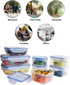img 3 attached to Moss & Stone Air-Tight 16 Piece BPA-Free Plastic Food Storage Containers with 🍱 Lids - Safe Lunch Box Set, Dishwasher and Microwave Safe, Leak-Proof Containers for Food
