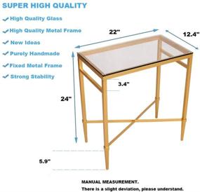 img 3 attached to SEEKELEGANT Modern Gold End Table: Stylish Glass Side Table with Metal Frame for Living Room Décor