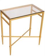 seekelegant modern gold end table: stylish glass side table with metal frame for living room décor logo