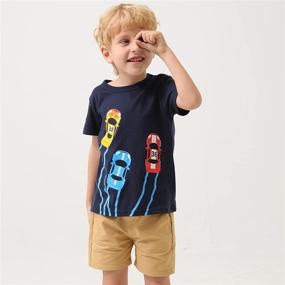 img 3 attached to 👕 Cute and Comfy Cotton Toddler Boy Clothes: HZXVic Summer Outfits for Kids 2-7T