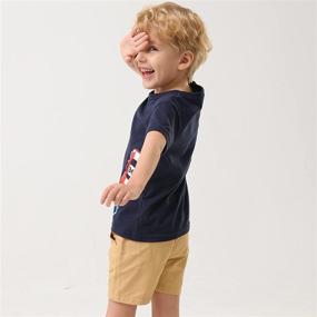 img 1 attached to 👕 Cute and Comfy Cotton Toddler Boy Clothes: HZXVic Summer Outfits for Kids 2-7T