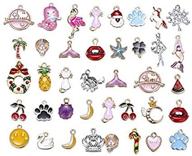 🦄 set of 50 adorable enamel alloy diy charms - mix of cute animals, mermaid tails, and christmas themes for jewelry making logo