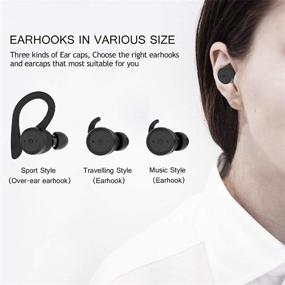 img 1 attached to 🎧 Wireless Earbuds Bluetooth 5.0 Headphones - Sports TWS Stereo Mini Headset with Mic, HiFi Bass, IPX7 Waterproof, One-Step Pairing, Noise Cancelling Earphones (Black)