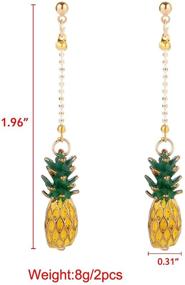 img 3 attached to 🍍 Pineapple Long Earrings for Women and Girls by SAKAIPA - Hypoallergenic Pineapple Earrings