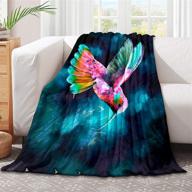 🌸 321design hummingbird lily flowers birds and color splashes in watercolor painting style microfiber flannel blankets for couch, bed, sofa - ultra luxurious, warm, cozy & ideal for all seasons! logo