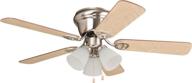 🔽 craftmade wyman brushed nickel 42 inch hugger bedroom ceiling fan with light - wc42bnk5c3f flush mount логотип