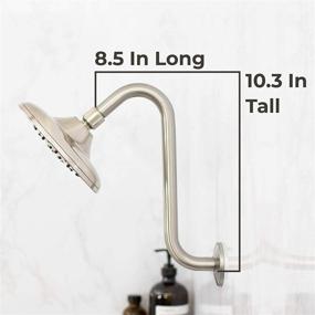 img 2 attached to 🚿 12-Inch S-Shaped Shower Head Extension Arm by JSJacksonSupplies with Flange - Stainless Steel High Rise Curved Design Extender, Goose Neck Curve - Brushed Nickel Finish, Standard 1/2" Connection