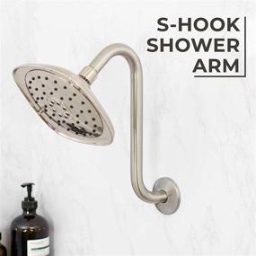 img 3 attached to 🚿 12-Inch S-Shaped Shower Head Extension Arm by JSJacksonSupplies with Flange - Stainless Steel High Rise Curved Design Extender, Goose Neck Curve - Brushed Nickel Finish, Standard 1/2" Connection