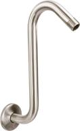 🚿 12-inch s-shaped shower head extension arm by jsjacksonsupplies with flange - stainless steel high rise curved design extender, goose neck curve - brushed nickel finish, standard 1/2" connection логотип