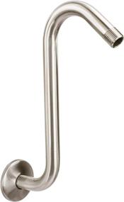 img 4 attached to 🚿 12-Inch S-Shaped Shower Head Extension Arm by JSJacksonSupplies with Flange - Stainless Steel High Rise Curved Design Extender, Goose Neck Curve - Brushed Nickel Finish, Standard 1/2" Connection