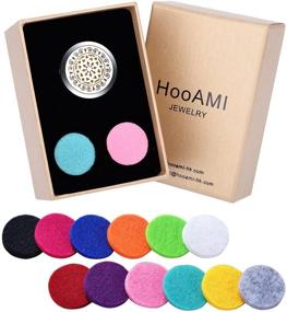 img 4 attached to 🌼 HooAMI Car Air Freshener Aromatherapy Essential Oil Diffuser Locket Retro Flower 316L Stainless Steel: Enhance Your Drive with 12 Refill Pads