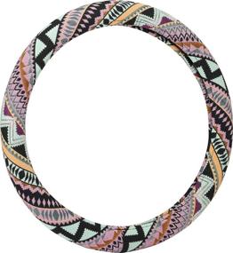 img 1 attached to 🚗 Valleycomfy Maya Universal 15 inch Steering Wheel Covers: Stylish Cloth Covers for Women's Cars