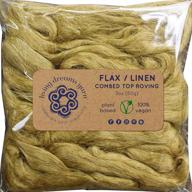 🌾 versatile flax fiber: perfect for spinning, blending, felting & fiber arts. discover our natural vegan combed top roving with nettle! logo