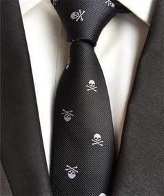img 1 attached to 👔 Stylishly Refined: Secdtie Skinny White Jacquard Necktie for Sleek and Sophisticated Looks