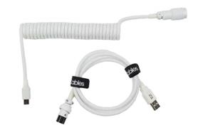 img 4 attached to 💻 Enhance Keyboard Aesthetics with Tez Cables E-Series Custom Coiled Aviator Keyboard Cables (5 ft, USB-C Painted GX-16, White)