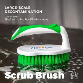 img 3 attached to 🧽 Holikme 5-pack Deep Cleaning Brush Set - Scrub Brush, Grout and Corner Brush, Scrub Pads with Scraper Tip, Scouring Pads - Ideal for Bathroom, Floor, Tub, Shower, Tile, Kitchen, and Green Surfaces