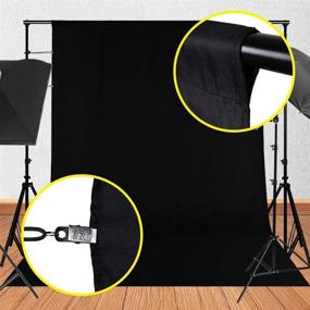 img 2 attached to 📸 6.5x9FT Black Backdrop Photography Background - Professional Photo Shoot Black Screen for Video Recording and Photography Shooting