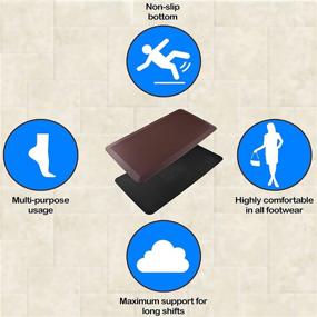 img 2 attached to 🧼 Keeble Outlets - Premium 3/4" Anti Fatigue Mat - 20 x 39” - Ideal Standing Desk, Kitchen, and Bathroom Mat. Thick & Non-Slip Comfort Mat (Brown)