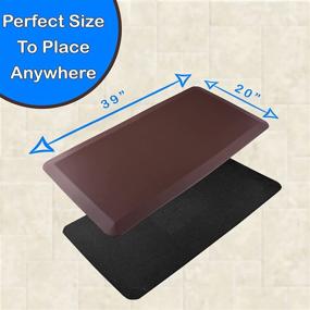 img 1 attached to 🧼 Keeble Outlets - Premium 3/4" Anti Fatigue Mat - 20 x 39” - Ideal Standing Desk, Kitchen, and Bathroom Mat. Thick & Non-Slip Comfort Mat (Brown)