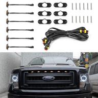 🚗 enhance your ford f150's style and safety with offroad gamers smoked lens front grille lights - 6 pack driving light kit for pickup suv logo