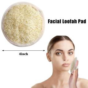 img 2 attached to 🛀 4-Pack Natural Loofah Body Scrubber - Exfoliating Luffa Back Scrubber, Shower Bath Sponge, and Face Scrubber Pad for Deep Cleansing & Revitalizing Your Skin