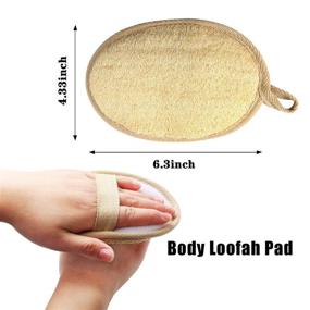 img 1 attached to 🛀 4-Pack Natural Loofah Body Scrubber - Exfoliating Luffa Back Scrubber, Shower Bath Sponge, and Face Scrubber Pad for Deep Cleansing & Revitalizing Your Skin