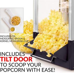 img 1 attached to 🍿 Nostalgia KPM220BK Vintage Tabletop Popcorn Maker: Makes 10 Cups + Kernel Cup & Oil Measuring Spoon - Perfect for Birthday Parties & Movie Nights, Black