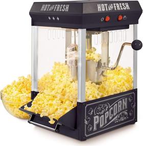 img 4 attached to 🍿 Nostalgia KPM220BK Vintage Tabletop Popcorn Maker: Makes 10 Cups + Kernel Cup & Oil Measuring Spoon - Perfect for Birthday Parties & Movie Nights, Black