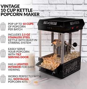 img 3 attached to 🍿 Nostalgia KPM220BK Vintage Tabletop Popcorn Maker: Makes 10 Cups + Kernel Cup & Oil Measuring Spoon - Perfect for Birthday Parties & Movie Nights, Black