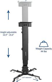 img 2 attached to 🖥️ Черная регулируемая настенно-потолочная крепление для проектора VIVO, удлиненной длины проекции | MOUNT-VP06B