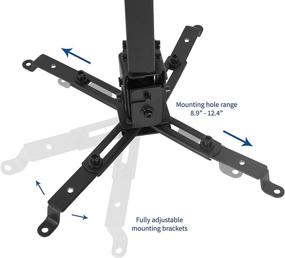 img 1 attached to 🖥️ VIVO Black Adjustable Wall/Ceiling Projector Mount Bracket, Extendable Length Projection | MOUNT-VP06B