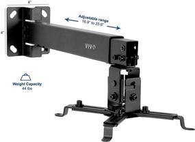 img 3 attached to 🖥️ Черная регулируемая настенно-потолочная крепление для проектора VIVO, удлиненной длины проекции | MOUNT-VP06B