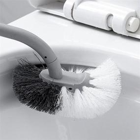 img 1 attached to 🚽 2Pack Gray Toilet Bowl Brush: Deep Cleaning, Bendable Head, Space-saving Design with Hook