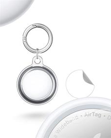 img 4 attached to Clear Full Body Protection Case for Apple AirTag 2021 Car Keys Finder - Free Film Set - AirTags Tracker with Clip - Small Keychain Ring Protector - Mini Key Loop Holder for Pets Dog Collar Tags