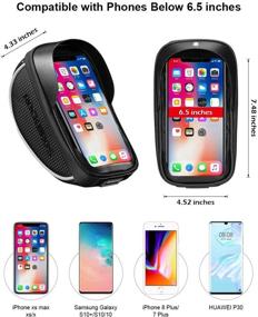 img 3 attached to 🚲 ROCKBROS Waterproof Bike Phone Mount Bag with Touch Screen Compatibility - Front Frame Handlebar Bag for iPhone 11 XS Max XR 8 Plus, 6.5 Inch and Below - Bicycle Accessories Pouch