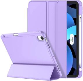 img 4 attached to ZryXal iPad Air 4 Case 2020 - 10.9 Inch, Clove Purple - Pencil Holder, Touch ID, Auto Wake/Sleep