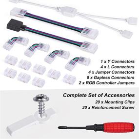 img 3 attached to 🔌 HitLights RGB 10mm Strip Lights Connector Kit - 46pcs 8 Types LED Light Connectors for 5050 RGB LED Strip Lights - Easy Installation, No Tools or Soldering Required - Unwired Connectors for Superior Accessibility