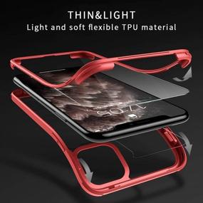 img 2 attached to 📱 Red iPhone 11 Full-Body Case with Tempered Glass Screen Protector - Heavy-Duty Drop Protection, Shock Absorption Cover Case