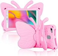 🦋 feitenn galaxy tab a 8.0 case for kids - 2019 sm-t290/sm-t295 3d cartoon butterfly cover - non-toxic eva - kid-proof shockproof bumper shell - samsung tab a 8.0'' 2019 - pink logo