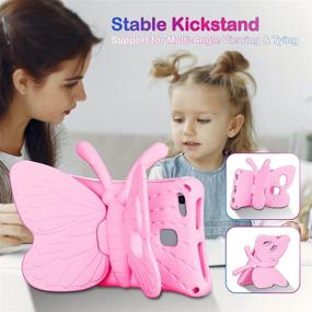 img 3 attached to 🦋 Feitenn Galaxy Tab A 8.0 Case for Kids - 2019 SM-T290/SM-T295 3D Cartoon Butterfly Cover - Non-Toxic EVA - Kid-Proof Shockproof Bumper Shell - Samsung Tab A 8.0'' 2019 - Pink