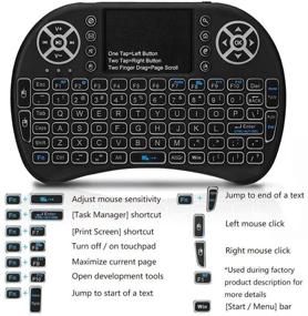 img 2 attached to 🔤 2.4GHz Backlit Mini Keyboard Touchpad Mouse: Wireless Keyboard for Android TV Box, Smart TV, HTPC, PS3 & More (7 Colors)