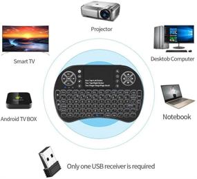 img 1 attached to 🔤 2.4GHz Backlit Mini Keyboard Touchpad Mouse: Wireless Keyboard for Android TV Box, Smart TV, HTPC, PS3 & More (7 Colors)