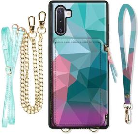 img 4 attached to 💼 ZVE Samsung Galaxy Note10 Plus Wallet Case with Crossbody Chain - Diamond Print Cover for Galaxy Note 10 Plus (2019) 5G, 6.8 inch