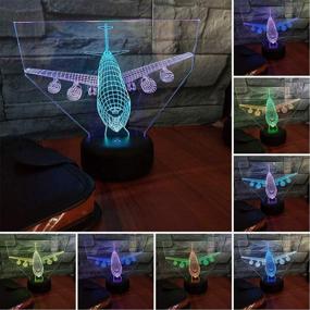 img 3 attached to 🛩️ HIPIYA Plane Night Light LED 3D Illusion USB Airplane Lamp: Perfect Birthday Gift for a Businessman, Baby Boy, Girl, Teen Pilot, Aircraft Lovers - Decorate the Room with this Stunning Airplane Festival Present!